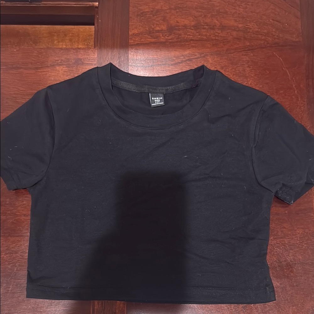 Black Cropped T-Shirt